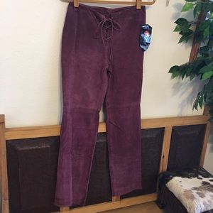 Newport News genuine suede leather jeans NWT 6
